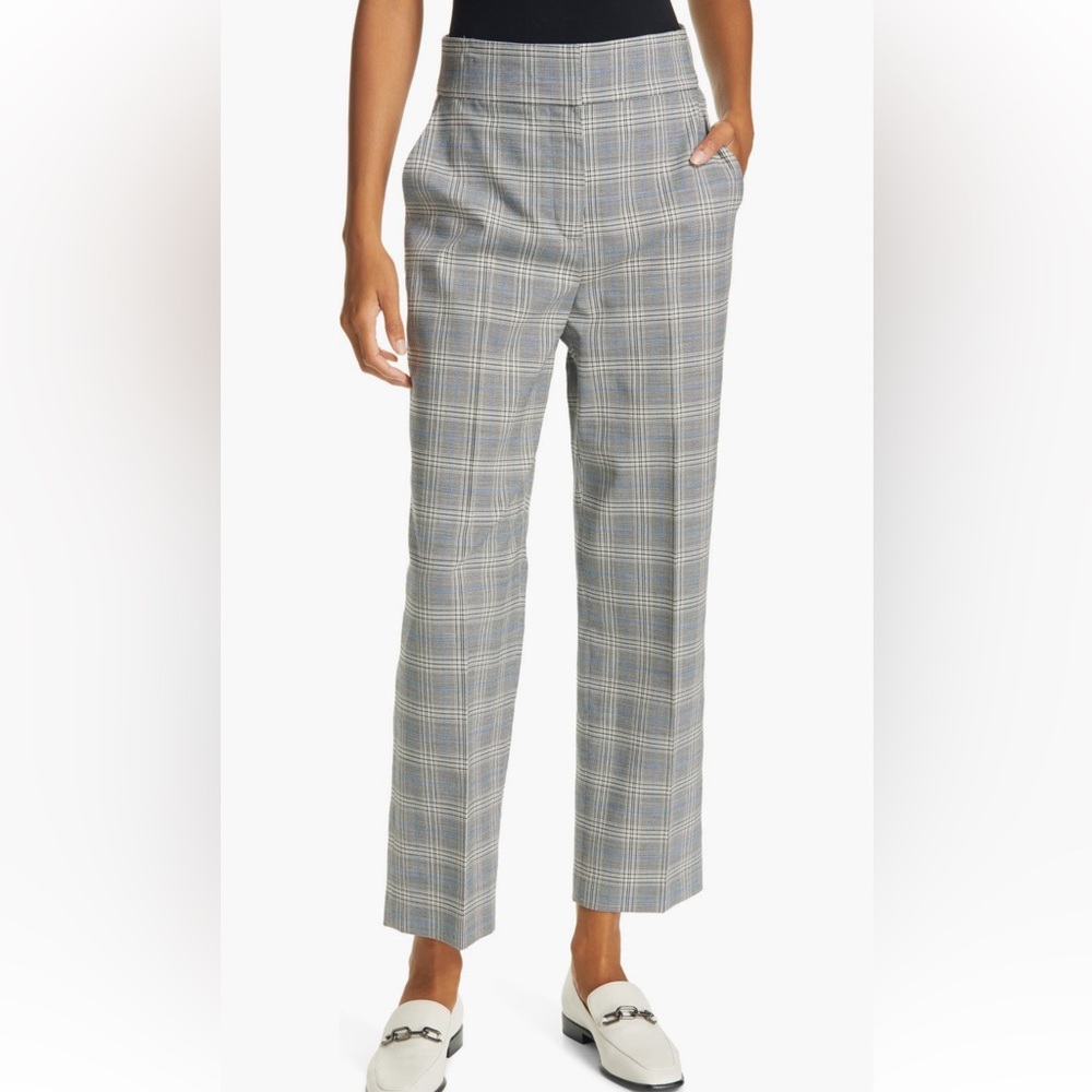NWT Rebecca Taylor Windowpane Plaid Ankle Trouser, 2